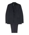 Lardini Single-breasted Wool Suit In Black