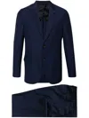 Lardini Single-breasted Wool Suit In Blue