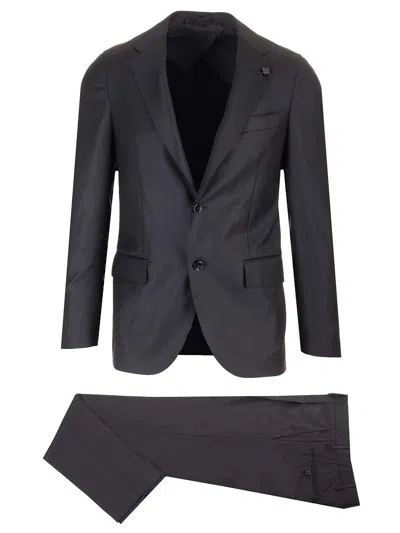 Lardini Single Breasted Wool Suit In Gray