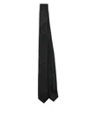 Lardini Pure Silk Tie With Brown And Red Geometric Pattern In Black