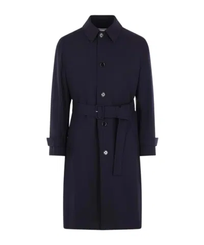 Lardini Single-breasted Belted Coat In Black