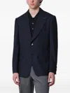 Lardini Tailored Cardigan In Pure Virgin Wool With Classic Lapel In Black
