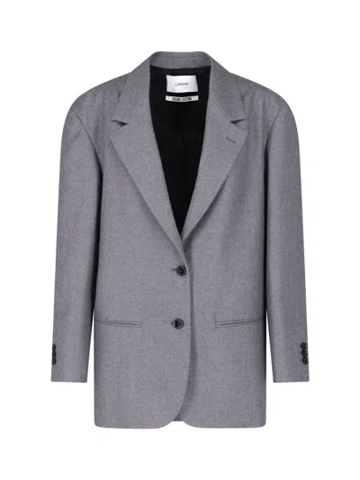 Lardini Single-breasted Cashmere Blazer In Gray
