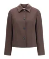 Lardini Button-fastening Collared Jacket In Brown