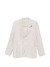 Lardini Single-breasted Checked Blazer In Neutral