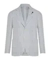 Lardini Checked Single-breasted Blazer In Gray