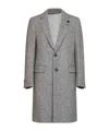 Lardini Herringbone-pattern Single-breasted Coat In Gray