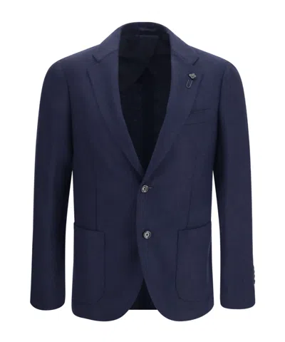 Lardini Single-breasted Jacket In Blue