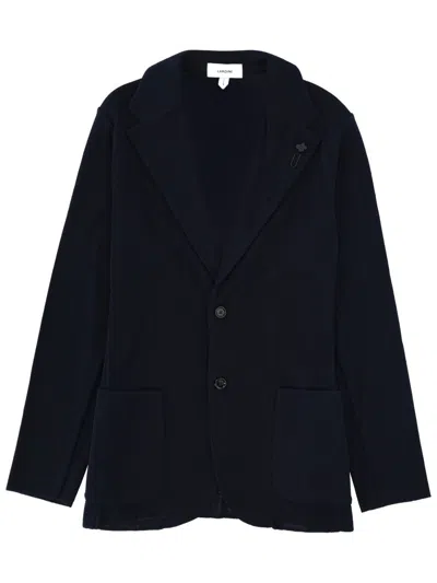 Lardini Single-breasted Jacket With Pin In Black