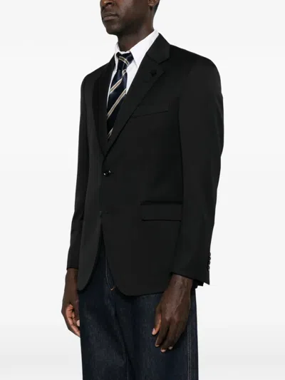 Lardini Single-breasted Notched-lapels Blazer In Black