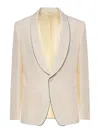 Lardini Single-breasted Stretch Wool Jacket In White