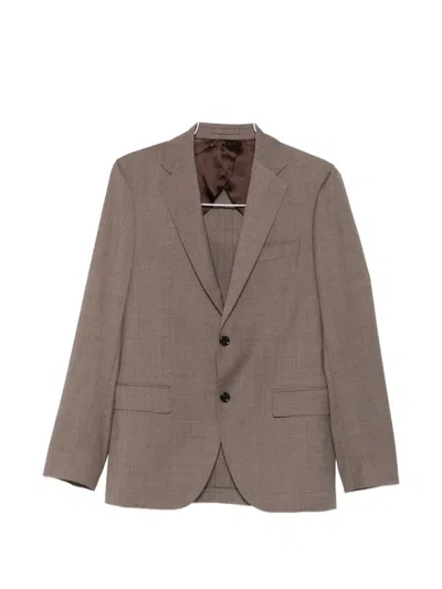 Lardini Single-breasted Suit In Brown
