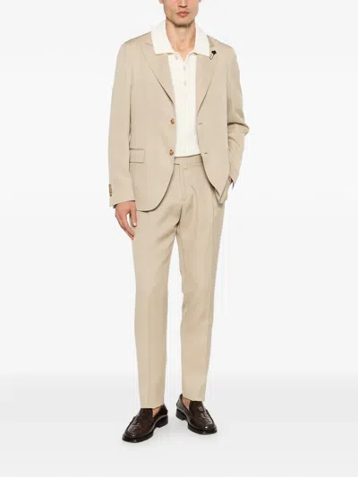 Lardini Single-breasted Suit In Brown