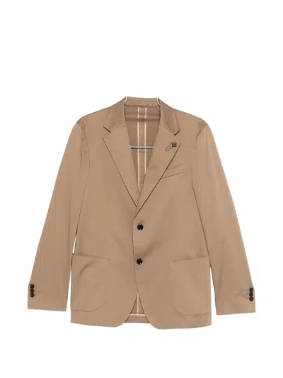 Lardini Single-breasted Suit In Brown