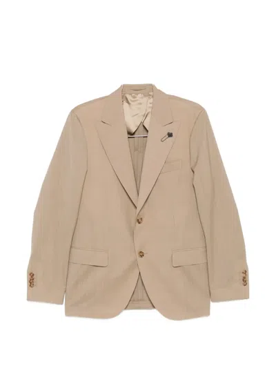 Lardini Single-breasted Suit In Brown