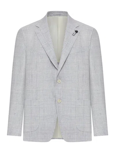 Lardini Single-breasted Tailored Blazer In Gray