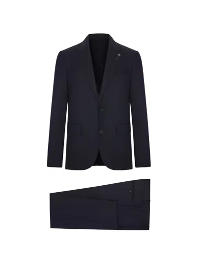 Lardini Single-breasted Tailored Suit In Black