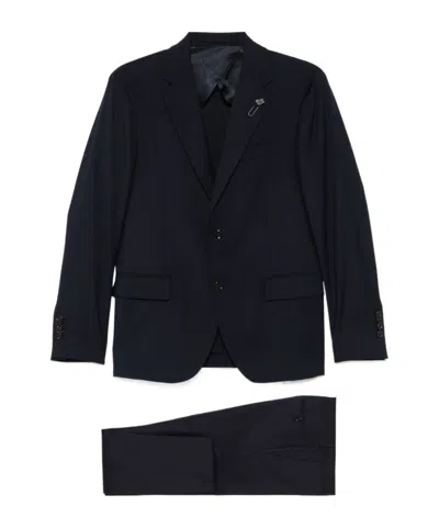 Lardini Single-breasted Two-piece Suit In Black