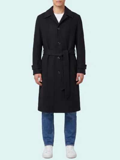 Lardini Single-breasted Virgin Wool And Cashmere Coat In Black