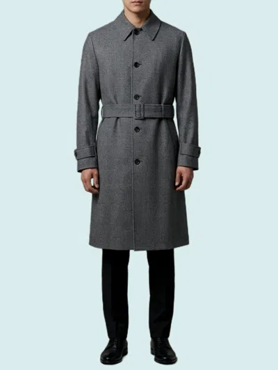 Lardini Single-breasted Virgin Wool Coat In Gray