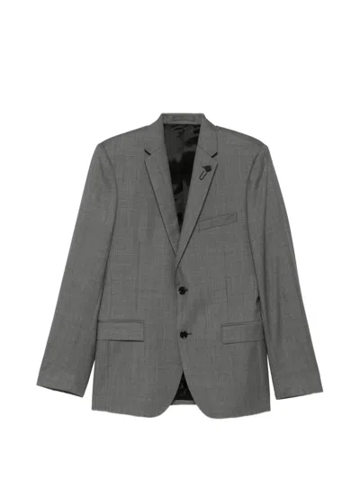 Lardini Single-breasted Virgin Wool Suit For Men In Grigio