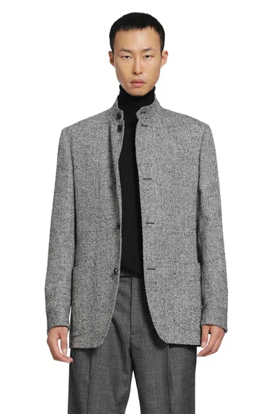 Lardini Single-breasted Wool Blazer In Gray