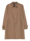 Lardini Single-breasted Wool Coat Featuring Back Vent In Brown