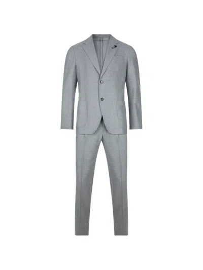 Lardini Single-breasted Wool-blend Suit In Gray
