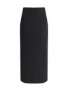Lardini Virgin Wool Midi Skirt In Black