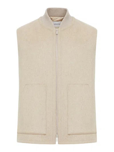 Lardini Sleeveless Wool Vest In Neutral