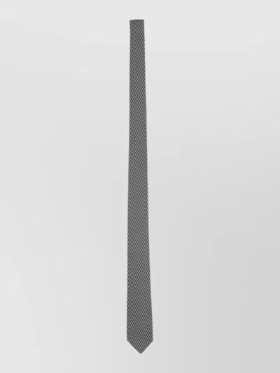 Lardini Slim Fit Patterned Lightweight Textured Tie In Gray