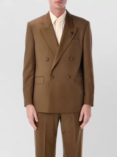 Lardini Soiree Double Breasted Four Button Jacket In Gold