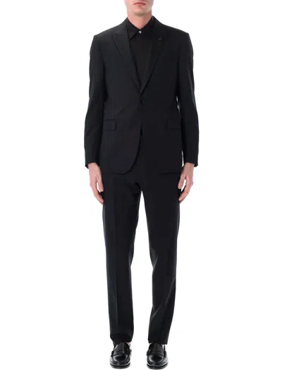 Lardini Soirée Stretch Wool Suit In Black
