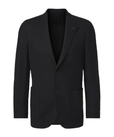 Lardini Solid Cotton Blazer In Animal Print