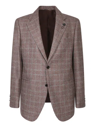 Lardini Sophisticated Blazer With Check Pattern And Tailored Fit In Multi