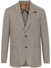 Lardini Classic Check Pattern Tailored Blazer In Beige