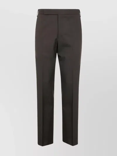 Lardini Straight Leg Pants Side Back Pockets In Brown