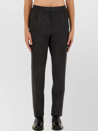 Lardini Straight Leg Trousers With Belt Loops In Grey