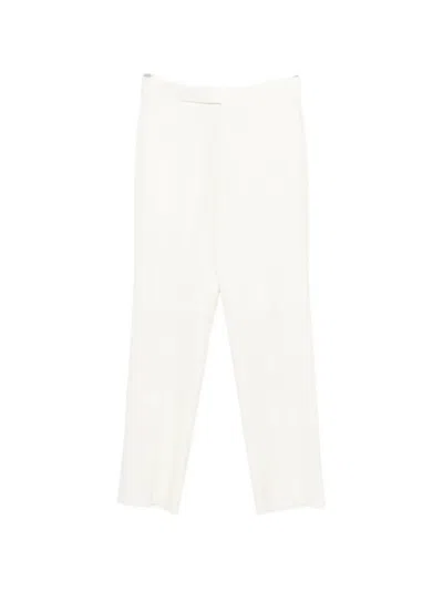 Lardini Lightweight Linen Trousers With Pressed Crease For Men In White