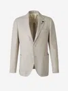 Lardini Straight Wool Blazer In Neutral