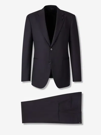 Lardini Straight Wool Suit In Gray