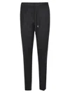 Lardini Tailored Black Pants With Drawstring Waistband In Blue