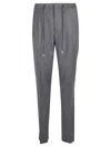 Lardini Stretch Combed Flannel Trousers In Gray