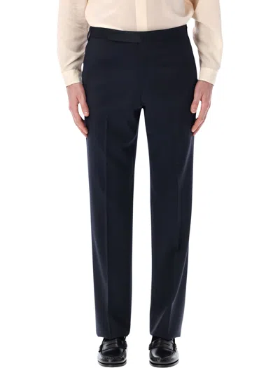 Lardini Stretch Crepe Formal Trousers In Blue