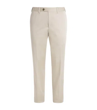 Lardini Straight-leg Virgin Wool-blend Suit Trousers In Neutral