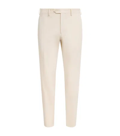 Lardini Stretch-cotton Twill Chinos In White