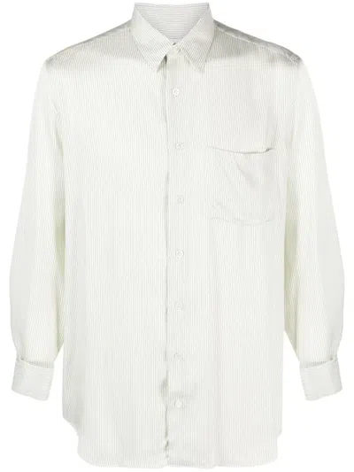 Lardini Stripe-pattern Classic-collar Shirt In White