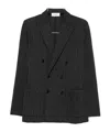 Lardini Herringbone Double-breasted Jacket In Black