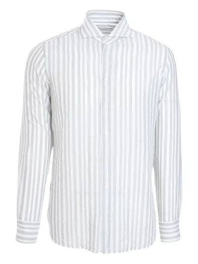 Lardini Striped Button-up Shirt In White