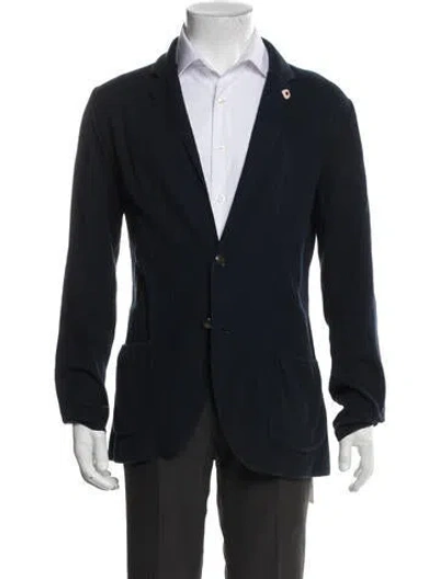 Pre-owned Lardini Striped Coat In Blue